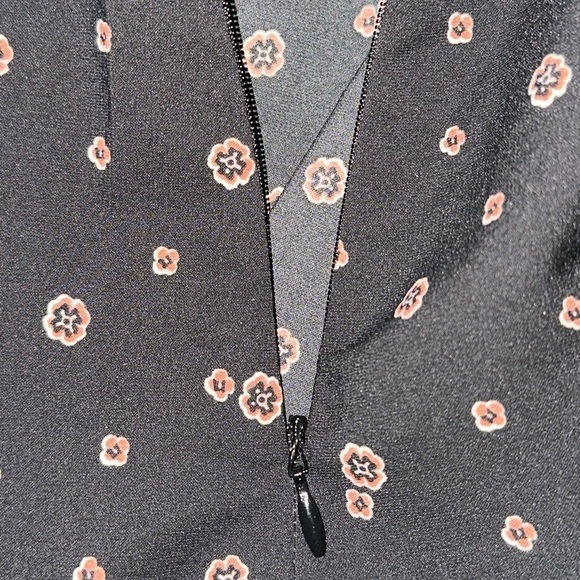 Abercrombie & Fitch Office Keyhole Back Dress Boho/Floral Paisley Trim & Cuffs - Picture 5 of 8